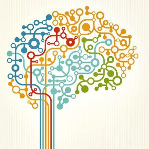 Modern Brain Concept. Easy to manipulate, elements (same color) are on different layer.